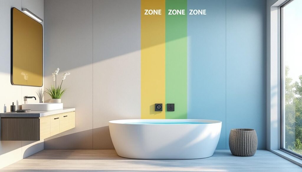 découvrez les règles légales concernant les zones de sécurité dans la salle de bain et les volumes 0, 1 et 2 pour garantir la sécurité électrique de votre installation.