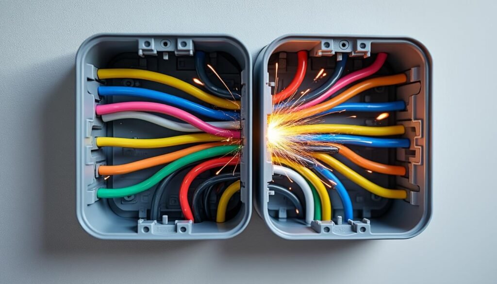 découvrez pourquoi il est essentiel de ne jamais mélanger les circuits lumière et prises dans une même boîte, pour assurer la sécurité électrique et la conformité aux normes.